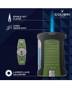 COLIBRI DAYTONA LIGHTER SINGLE JET-BLACK-GREEN