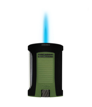 COLIBRI DAYTONA LIGHTER SINGLE JET-BLACK-GREEN