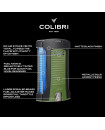 COLIBRI DAYTONA LIGHTER SINGLE JET-BLACK-GREEN