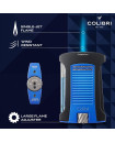 COLIBRI DAYTONA LIGHTER SINGLE JET-BLACK+BLUE