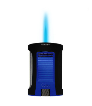 COLIBRI DAYTONA LIGHTER SINGLE JET-BLACK+BLUE