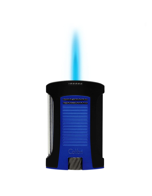 COLIBRI DAYTONA LIGHTER SINGLE JET-BLACK+BLUE