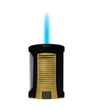COLIBRI DAYTONA LIGHTER SINGLE JET-BLACK+GOLD