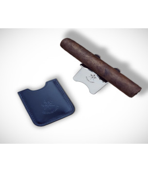 Petrol Blue Leather Cigar Stand