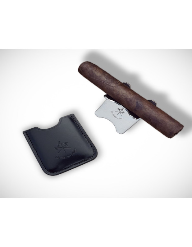 Black leather Cigar Stand