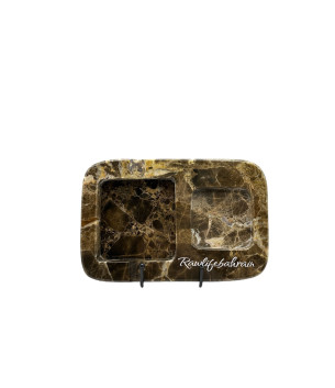 Brown Marine Marble Ashtray 