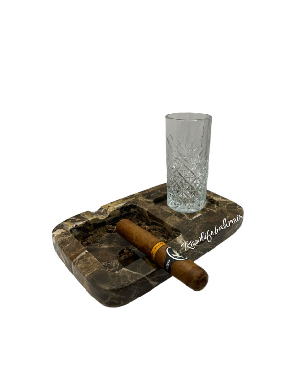 Brown Marine Marble Ashtray 