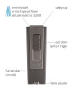 Trezo in-line triple-jet flame wind resistant Lighter Gunmetal