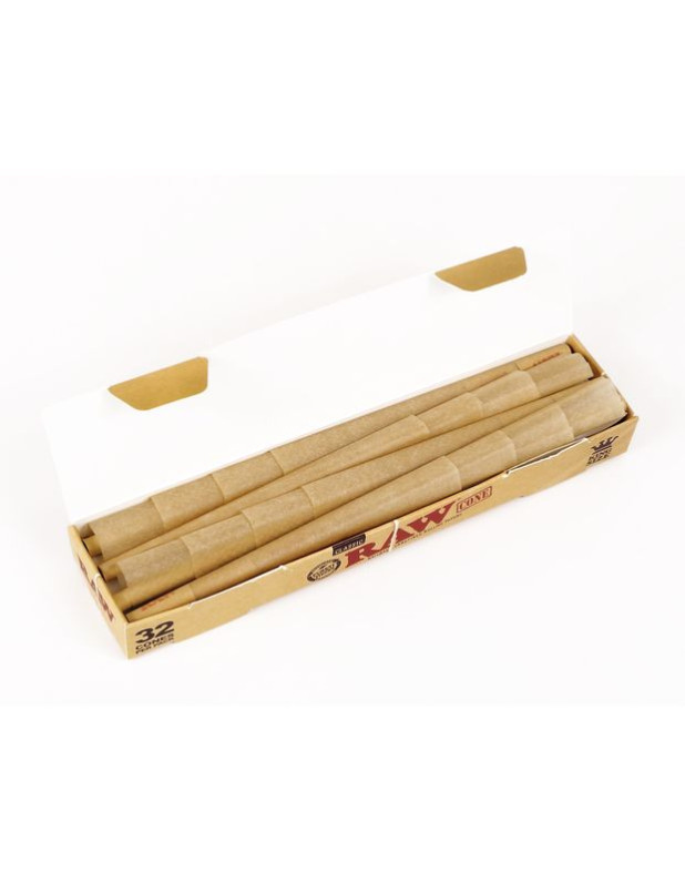 RAW CLASSIC CONES KING SIZE, PRE-ROLLED WITH RAW-TIP, 32 CONES PER PACK